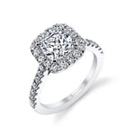 Cushion Cut Classic Halo Engagement Ring - Jacalyn