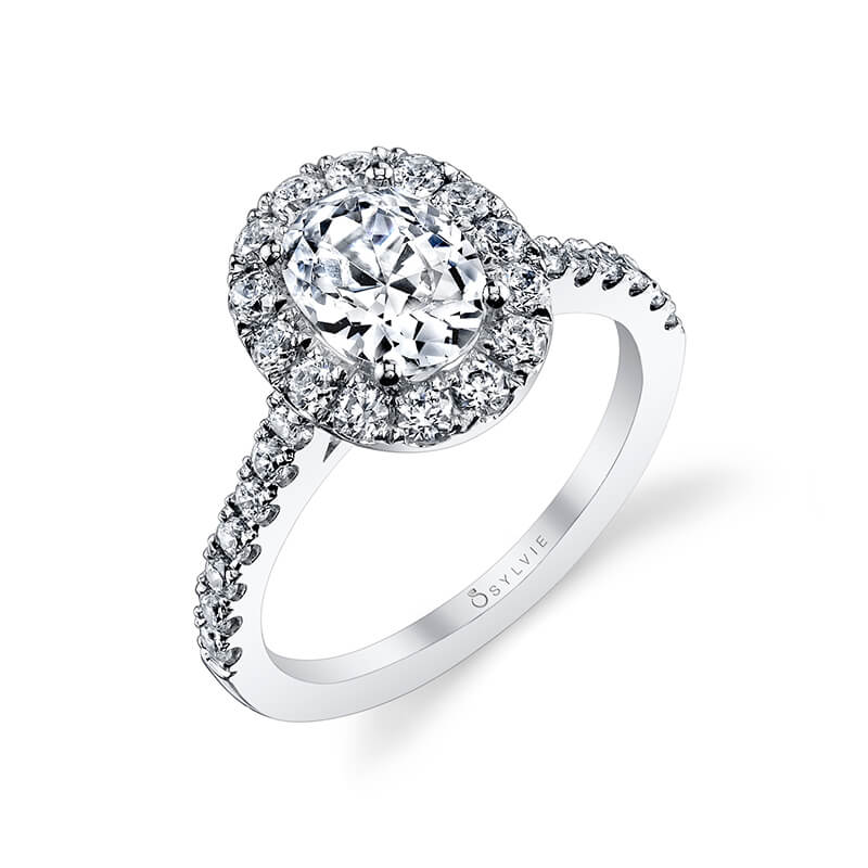 Oval Cut Classic Halo Engagement Ring - Jacalyn