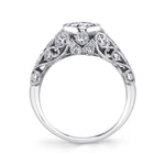 Vintage Inspired Bezel Set Engagement Ring - Camile