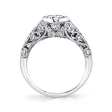 Vintage Inspired Bezel Set Engagement Ring - Camile