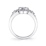 Joella - Vintage Bezel Set Engagement Ring with Halo
