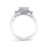 Eva - Three Stone Princess Cut Engagement Ring
