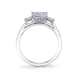 Eva - Three Stone Princess Cut Engagement Ring