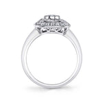 Danette - Vintage Inspired High Polish Halo Engagement Ring
