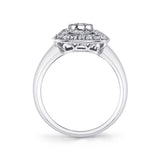 Danette - Vintage Inspired High Polish Halo Engagement Ring