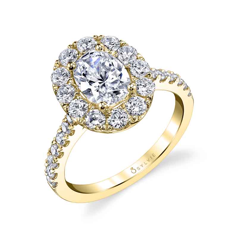 Olivia - Oval Cut Engagement Ring with Halo