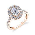 Olivia - Oval Cut Engagement Ring with Halo