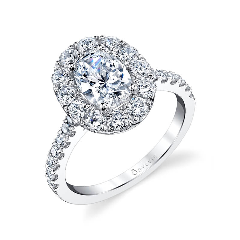 Olivia - Oval Cut Engagement Ring with Halo