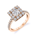 Olivia - Princess Cut Engagement Ring with Halo