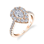 Olivia - Pear Cut Engagement Ring with Halo