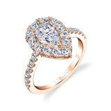 Olivia - Pear Cut Engagement Ring with Halo