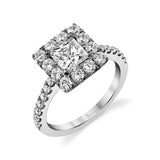 Olivia - Princess Cut Engagement Ring with Halo