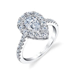 Olivia - Pear Cut Engagement Ring with Halo