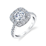 Olivia - Cushion Shaped Engagement Ring with Halo