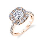 Olivia - Cushion Shaped Engagement Ring with Halo