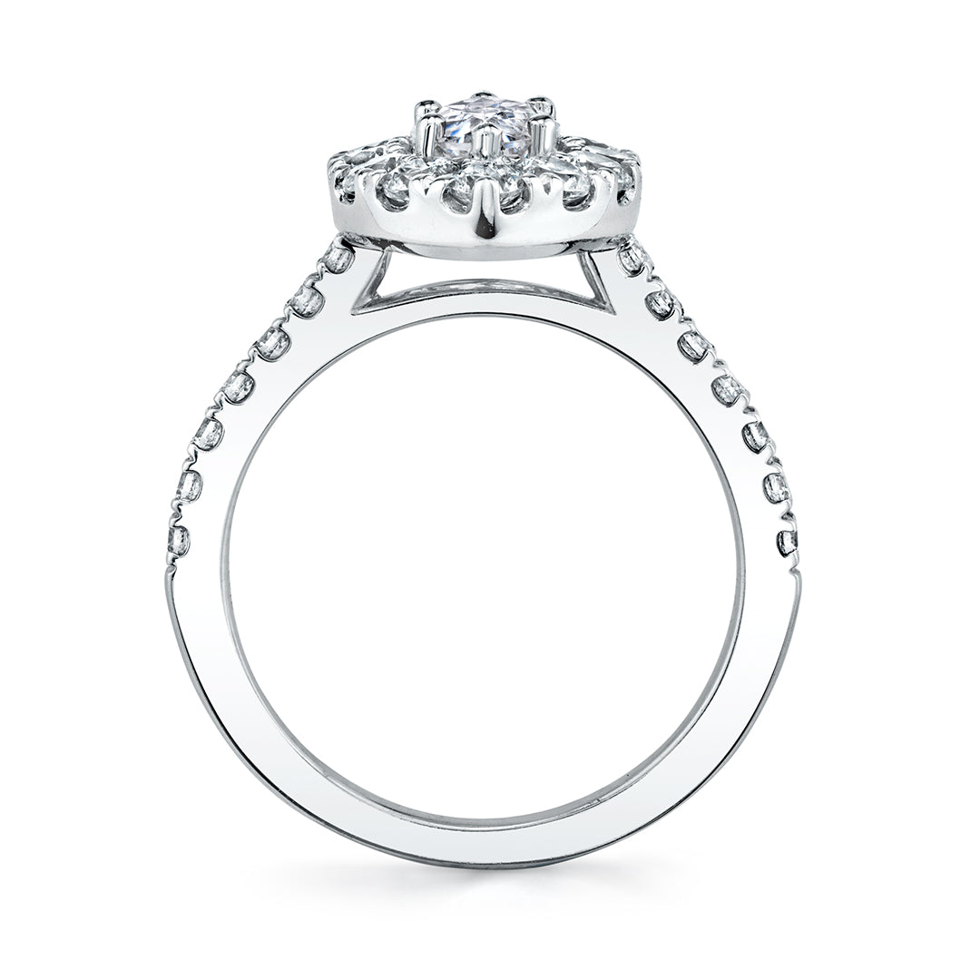 Olivia - Marquise Cut Engagement Ring with Halo