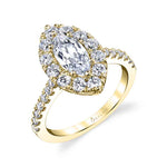 Olivia - Marquise Cut Engagement Ring with Halo