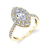 Olivia - Marquise Cut Engagement Ring with Halo