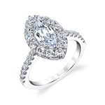Olivia - Marquise Cut Engagement Ring with Halo