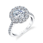 Olivia - Classic Round Engagement Ring with Halo