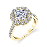 Olivia - Classic Round Engagement Ring with Halo