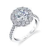 Olivia - Classic Round Engagement Ring with Halo