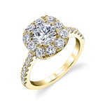 Olivia - Cushion Cut Engagement Ring with Halo