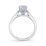 Tulira Solitaire Diamond Petal Prong Engagement Ring - Aubree