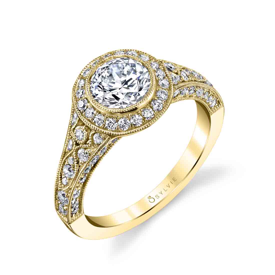 Karoline - Round Vintage Bezel Set Engagement Ring