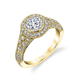 Karoline - Round Vintage Bezel Set Engagement Ring
