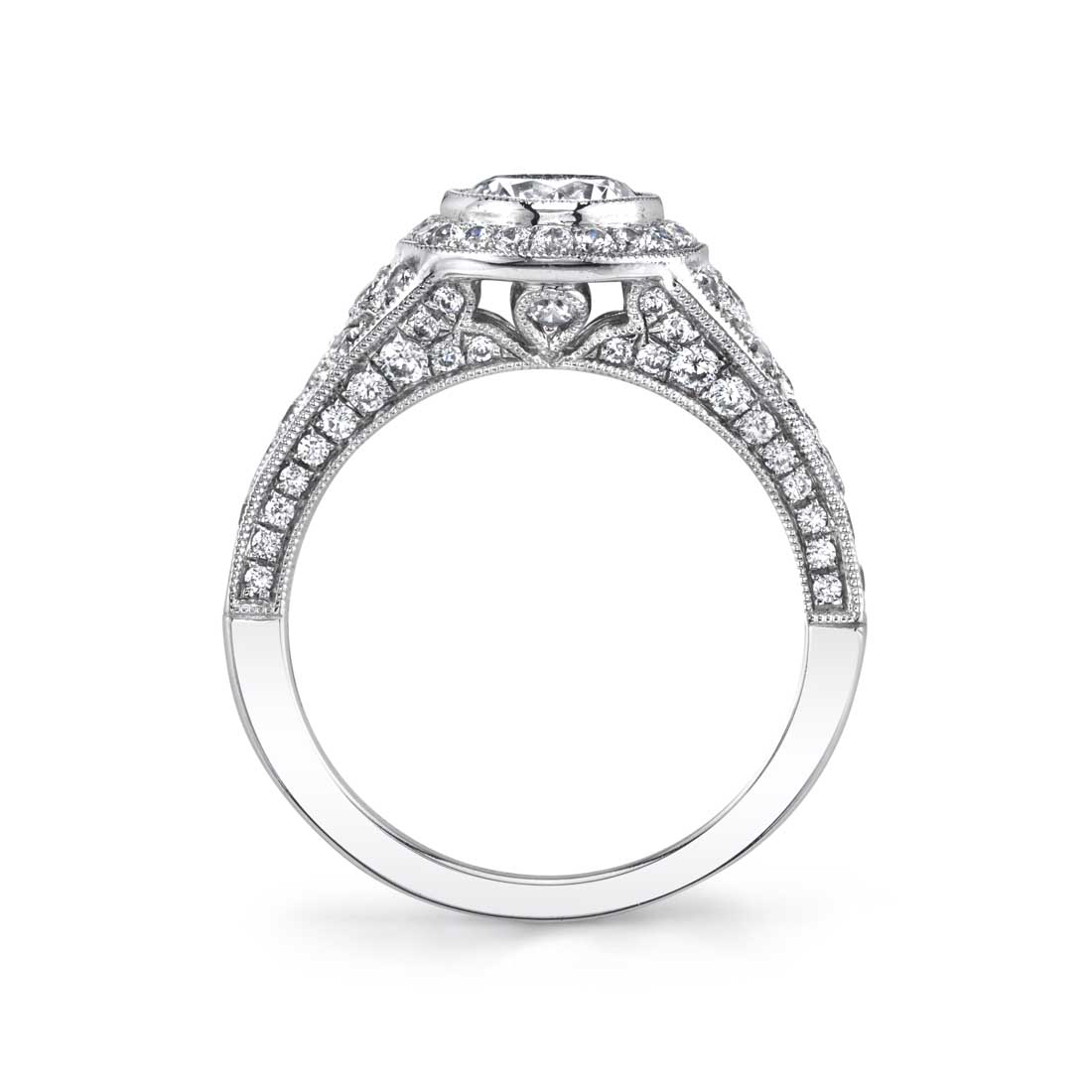 Karoline - Round Vintage Bezel Set Engagement Ring