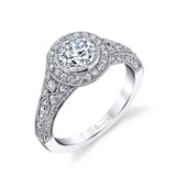 Karoline - Round Vintage Bezel Set Engagement Ring