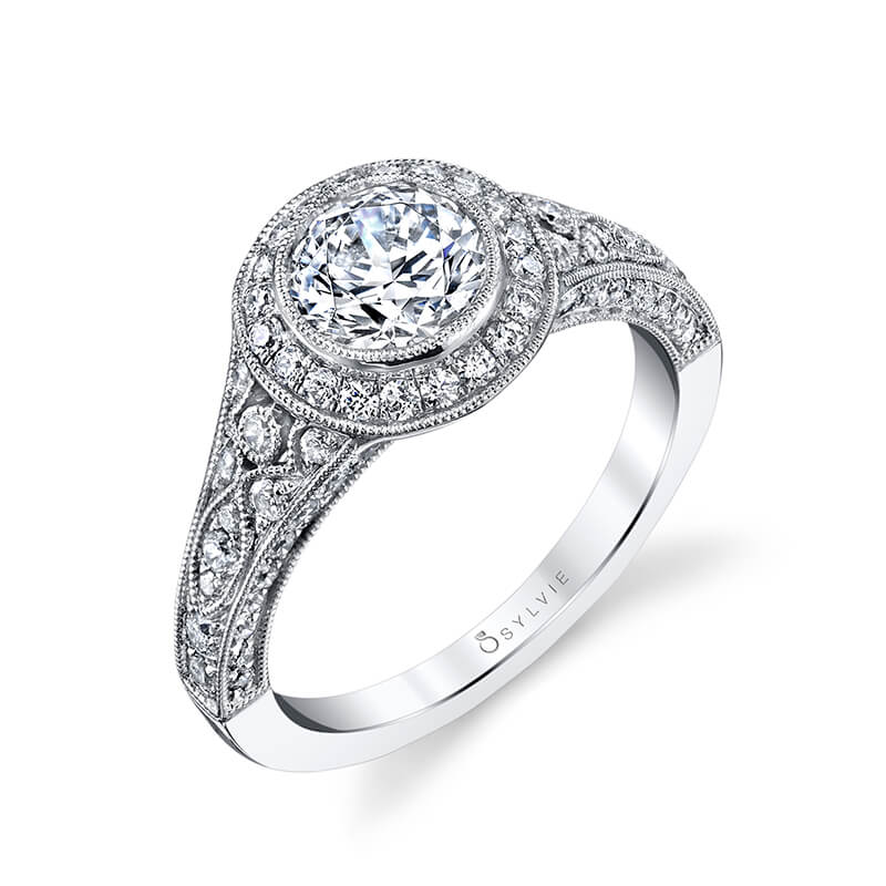 Karoline - Round Vintage Bezel Set Engagement Ring