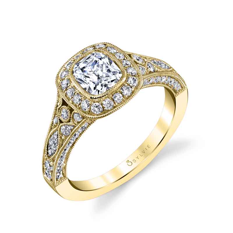 Karoline - Cushion Cut Bezel Set Engagement Ring