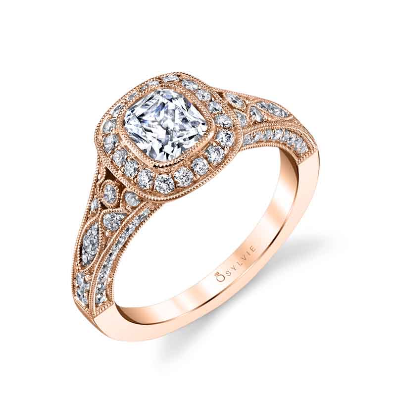 Karoline - Cushion Cut Bezel Set Engagement Ring