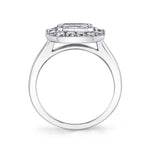 Samantha - Unique East West Emerald Engagement Ring
