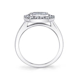 Samantha - Unique East West Emerald Engagement Ring