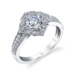 Julia - Flower Inspired Cushion Cut Halo Engagement Ring