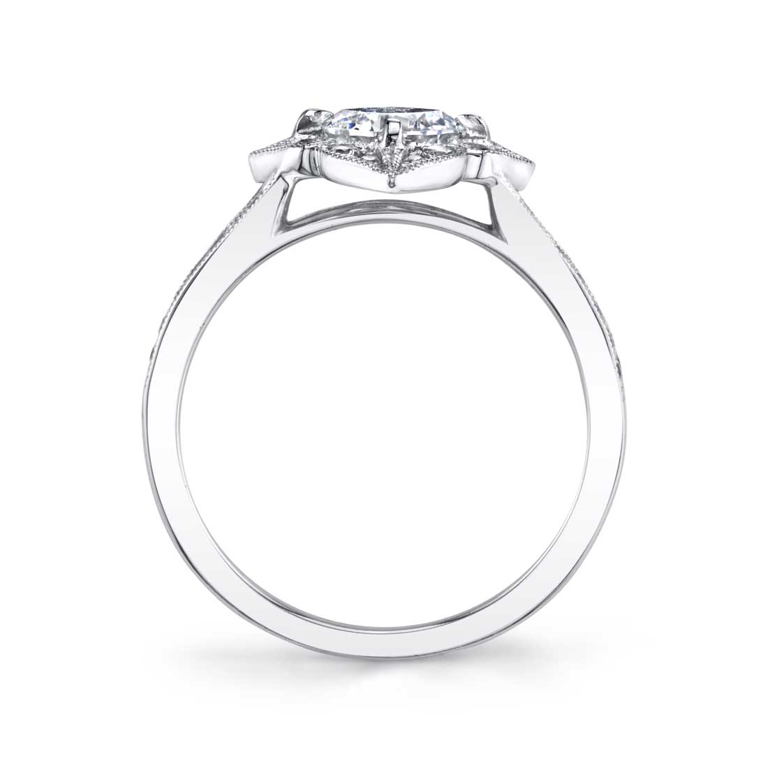 Julia - Flower Inspired Cushion Cut Halo Engagement Ring