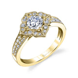 Julia - Flower Inspired Cushion Cut Halo Engagement Ring