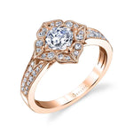 Julia - Flower Inspired Cushion Cut Halo Engagement Ring