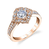 Julia - Flower Inspired Cushion Cut Halo Engagement Ring