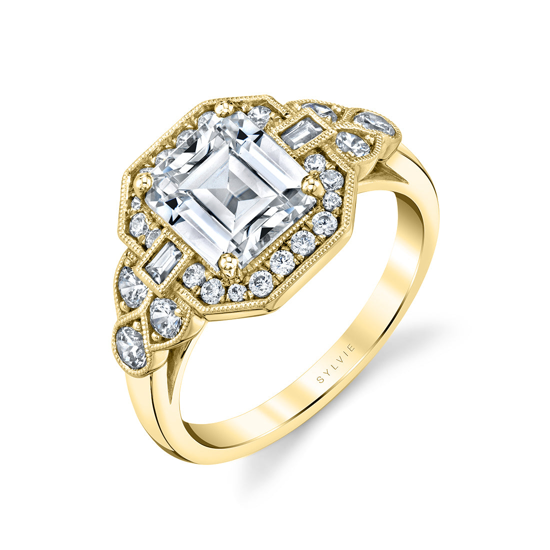 Vintage Inspired Emerald Engagement Ring