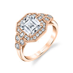 Vintage Inspired Emerald Engagement Ring