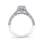 Envie - Hand Engraved Round Engagement Ring
