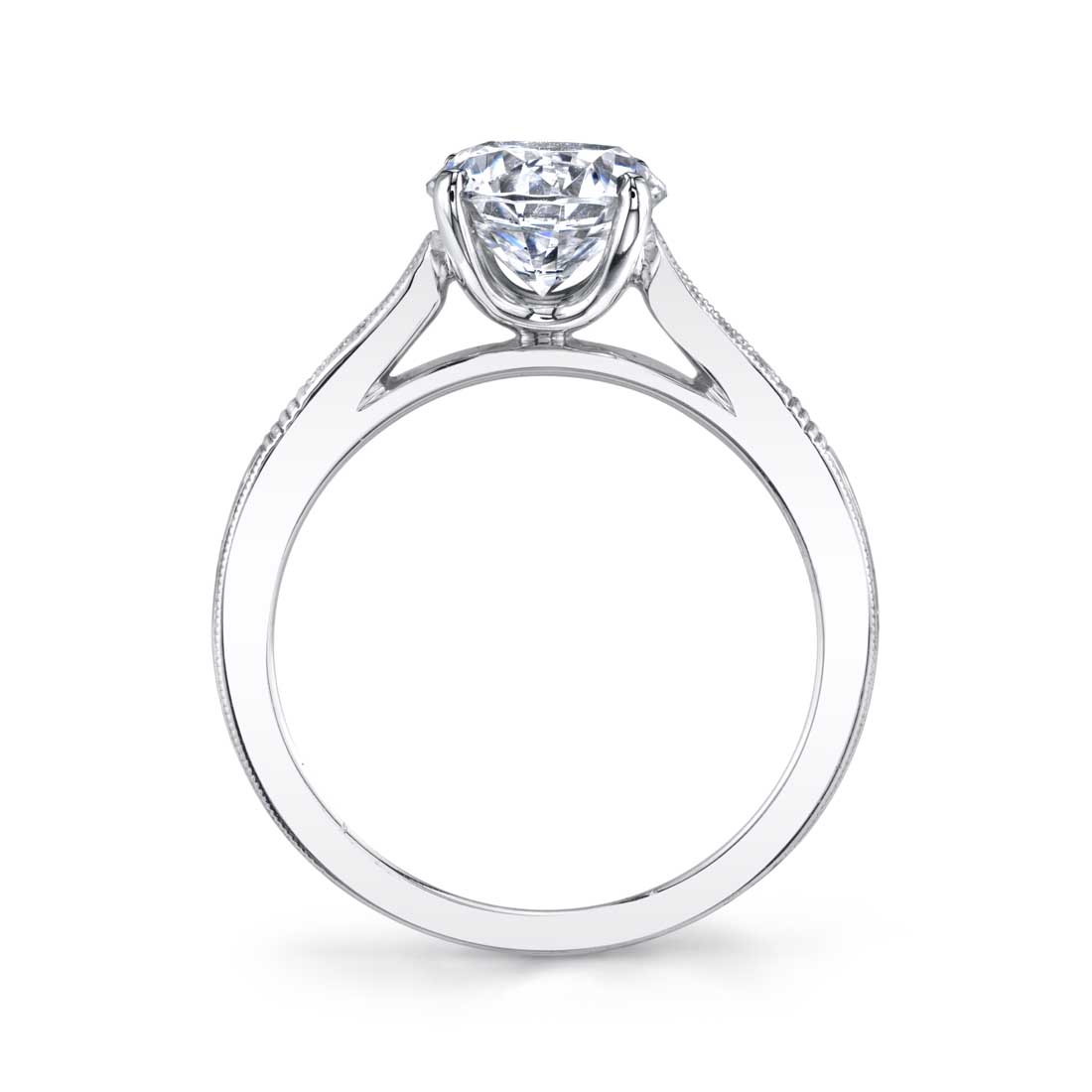 Holly - Hand Engraved Solitaire Engagement Ring