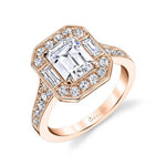 Cassie - Vintage Inspired Emerald Cut Engagement Ring