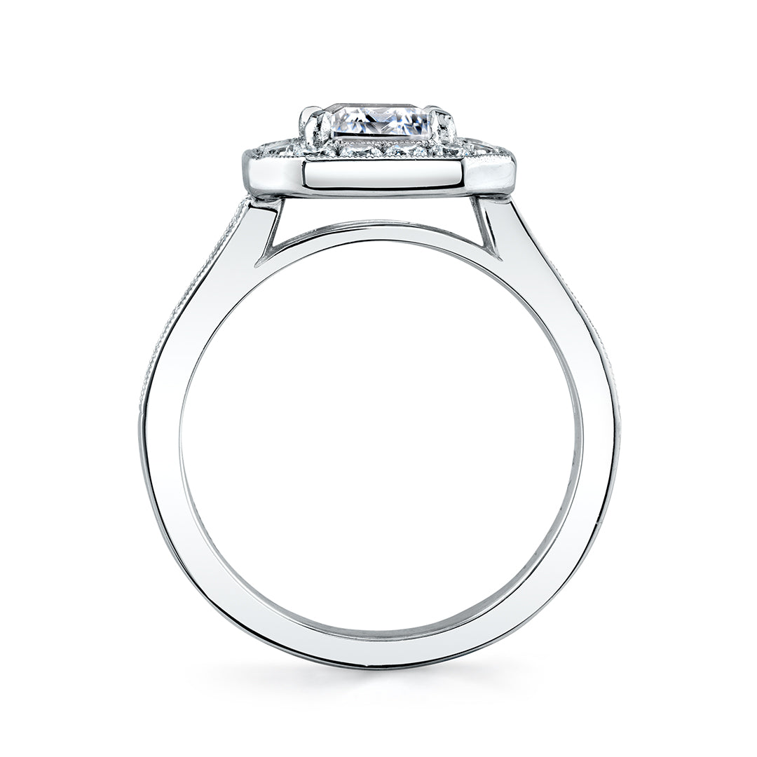 Cassie - Vintage Inspired Emerald Cut Engagement Ring