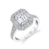 Cassie - Vintage Inspired Emerald Cut Engagement Ring