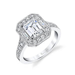 Cassie - Vintage Inspired Emerald Cut Engagement Ring